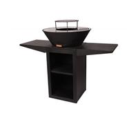 Barbecue avec plaque ronde, grill et support EFP57B Noir