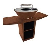 Barbecue avec plaque ronde, grill et support
