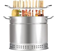 Barbecue Barbecue Ménage Charbon De Bois Grill Extérieur Intérieur sans Fumée Carbone Barbecue Poêle Extérieur Acier Inoxydable Plus De 5 Personnes