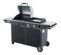 Barbecue Bi-Energy L 2 Feux BRASERO - Barbecue Charbon et Plancha Gaz 48 x 42 cm, 7,2 kW, Noir