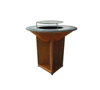 Barbecue brasero avec plaque d'acier de 100 cm PURLINE EFP56CO Brun Brun G