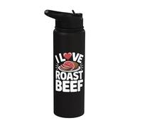 Barbecue carnivore avec inscription « I Love Roast Beef » Stainless Steel Insulated Water Bottle