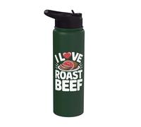 Barbecue carnivore avec inscription « I Love Roast Beef » Stainless Steel Insulated Water Bottle