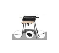 Barbecue charbon Bergamo Somagic + Pince en inox + Gant de protection + Brosse En T