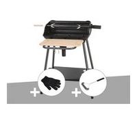 Barbecue charbon Bergamo Somagic + Gant de protection + Brosse En T