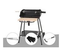Barbecue charbon Bergamo Somagic + Pince en inox + Gant de protection + Brosse En T