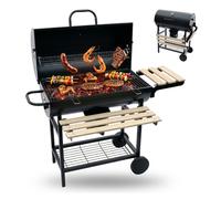 Barbecue charbon chariot jardin terrasse balcon avec étagères rabattables