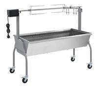 vidaXL Barbecue charbon de bois 40236 – 4 roues, tournebroche électrique pour jardin et maison