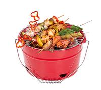 Barbecue Charbon de Bois, Uten Seau de Barbecue Gril de Table Portable Pour Grill, Jardin Camping Pique-nique Jardin Extérieur Fête