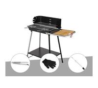 Barbecue charbon Florence Somagic + Pince en inox + Gant de protection + Kit tournebroche