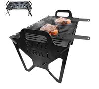 Barbecue Charbon Pliant | Barbecue de Camping Portable - Support De Rôtissoire Compact Robuste Pour Utilisation En Appartement Camping Terrasse Plage Balcon Jardin Extérieur Et
