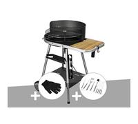 Barbecue charbon Port Grimaud + Gant de protection + Malette 8 accessoires inox -