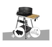 Barbecue charbon Port Grimaud + Gant de protection + Malette 8 accessoires inox - Somagic inox G