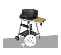 Barbecue charbon Port Grimaud + Malette 8 accessoires inox -