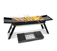 Barbecue Charbon Portable Pliable,Barbecue d'Extérieur avec Table Latérale - Portable pour Randonnée, Pique-Nique, Jardin et Camping