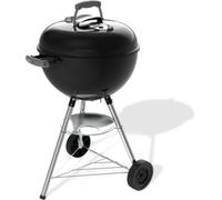 Weber Bar-B-Kettle barbecue à charbon (version 2026) / couvercle et cuve émaillés, grille de 47 cm, thermomètre intégré, bac à cendres, trépied avec roulettes, noir/argent