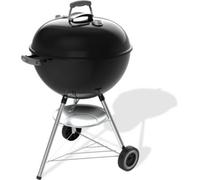 Weber Original Kettle barbecue à charbon/couvercle et cuve en acier émaillé, grille 57 cm, système One-Touch de nettoyage, thermomètre intégré, trépied avec roulettes, noir