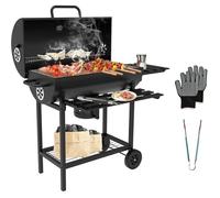 Barbecue charbon XXL - DEWINNER - Grille de cuisson XXL 70x35 cm - Thermomètre intégré - Aération réglable