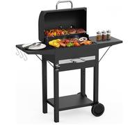 Barbecue charbon XXL - SWAPY - Thermomètre intégré - Double niveau de cuisson - Grilles chromées