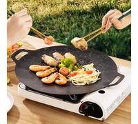 Barbecue coréen - Brûleur à induction plate pour cuisinière, revêtement anti-adhésif, taille circulaire, conduction uniforme de la chaleur en plein air, induction, cuisine