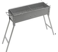 Barbecue de camping, BBQ portable, plaque de charbon réglable, gris