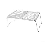 Barbecue de camping pliable en acier inoxydable 35 x 24 x 16 cm Barbecue portable pour feu de camp et feu de charbon, cuisine en plein air pour le camping, la randonnée ou le pique-nique à la plage
