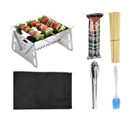 Barbecue De Camping Pour Feu De Camp, Compact Acier Inoxydable, Grill de Table Résistant, Pour Randonnée Tailgating Randonnée Arrière-Cour Terrasse Feu De Camp Voyage Jardin Plage Fête