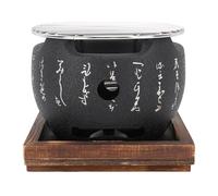 Barbecue de Style Japonais - Mini Barbecue Japonais Portable - Plaque de Barbecue Ronde pour Poêle à Charbon de Bois - avec Grille et Base en Treillis Métallique - Outils de (S)