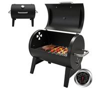 Barbecue de table - avec couvercle pour le fumetage Thermomètre surface de cuisson 32x43 cm, grillage en 2 parties