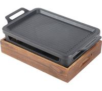 Barbecue de table Base en bois antiadhésive Réchaud à alcool portable Barbecue compact pour le restaurant, la maison et le camping