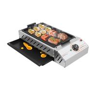 Barbecue de table électrique 2500 W, 220 V, 50 à 300 °C, température réglable, avec plaque Teppanyaki antiadhésive, utilisable en intérieur et en extérieur (54 x 28 x 12 cm)