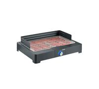 Barbecue de table électrique - SEVERIN - PG8565 - 2200W, grille inox 1150cm², bac à eau, SafeTouch, Noir et inox