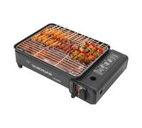 Barbecue de table portable à gaz 2200 W avec 2 grilles de barbecue, réchaud à gaz, plaque de cuisson à gaz pour camping, voyage, trekking