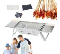 Barbecue d'extérieur en acier inoxydable, barbecue pliable pour le camping | Grilloir - Barbecue en acier inoxydable - Barbecue de camping - Barbecue épais pour la randonnée