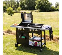 Happy Garden Barbecue duo au gaz VESUVIO 3 brûleurs + plancha 3 brûleurs 18kW Noir G