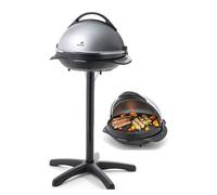Barbecue Electrique 2 en 1 sur Pied et sur Table, Surface de Cuisson 40 cm, Plaque en Fonte d'aluminium, Couvercle Détachable, 2200W