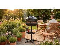 ProfiCook Barbecue électrique sur pied PC-BQS 1303 – Thermomètre couvercle, revêtement antiadhésif