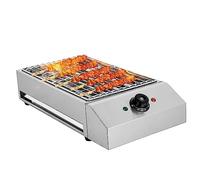 Barbecue électrique, 2800 W, électrique, sans fumée, portable, barbecue, grill de cuisson d'intérieur avec bac d'égouttage rempli d'eau et contrôle de la température, pour pique-nique en plein air