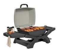 Barbecue électrique de table - Outsunny - 2300W - grilles émaillées, étagères latérales, crochets - acier - 102x48x38cm - noir