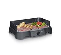 Severin Barbecue électrique de table PG 8593 – 2000 W – Grille inox, pare-vent amovible – Noir
