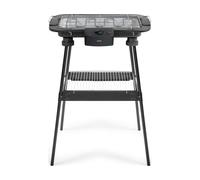 LIVOO Barbecue électrique sur pieds DOM506 2200 W 2 en 1 2 hauteurs Thermostat ajustable Noir