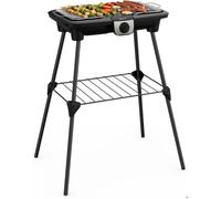 Barbecue Électrique Extra-Large avec Grille Inox - 2500W, 5 Températures, Pieds Amovibles - Intérieur/Extérieur