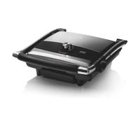 Grill Électrique HAEGER New Bistrô - Puissance 2000W, 2 Plaques Antiadhésives noir/inox G