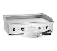 Klarstein Barbecue Electrique de Table, Plancha Electrique Exterieur, Grill Electrique Antiadhésive Amovible, Affichage LED et 2 Spatules, Acier Inoxydable pour Camping et Restaurant, 200W (Argent)