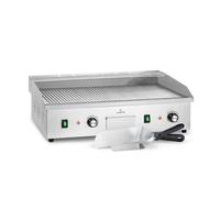 Klarstein Barbecue Electrique de Table, Plancha Electrique Exterieur, Grill Electrique Antiadhésive Amovible, Affichage LED et 2 Spatules, Acier Inoxydable pour Camping et Restaurant, 200W - Argent