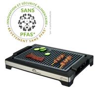 LITTLE BALANCE 8863 Easy Nopifas, Barbecue électrique 4-6 personnes, Plaque sans PFAS, Antiadhésif, Tout type d'aliments, 2000 W, Noir