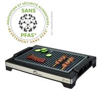 LITTLE BALANCE 8863 Easy Nopifas, Barbecue électrique 4-6 personnes, Plaque sans PFAS, Antiadhésif, Tout type d'aliments, 2000 W, Noir