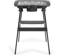 LIVOO Barbecue électrique sur pieds DOM506 2200 W 2 en 1 2 hauteurs Thermostat ajustable Noir