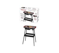 Barbecue Electrique sur Pieds ou de Table Noir et rouge Acier et chrome 2000W