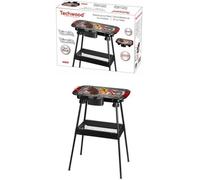 Barbecue Electrique sur Pieds ou de Table Noir et rouge Acier et chrome 2000W